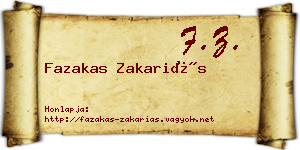 Fazakas Zakariás névjegykártya